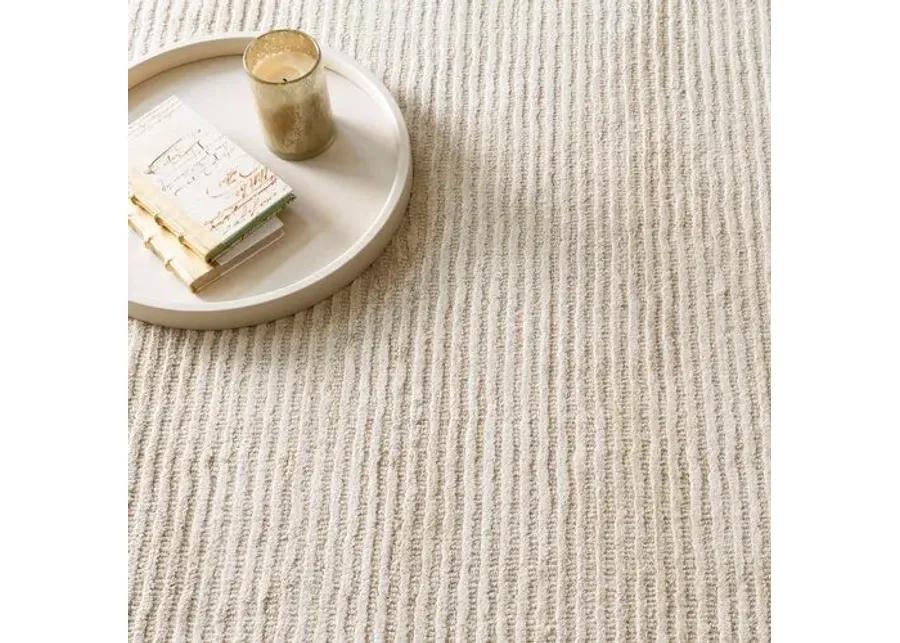 Cut Stripe Hand-Knotted Rug - DASH & ALBERT - Ivory - Ivory