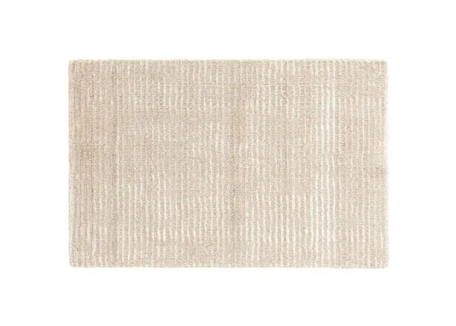 Cut Stripe Hand-Knotted Rug - DASH & ALBERT - Ivory - Ivory