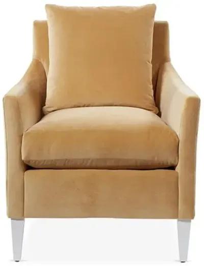 Ines Velvet Accent Chair - Gold, Comfortable, Durable, Velvet Upholstery