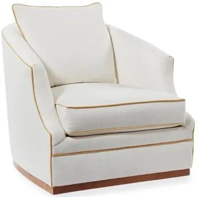 Annie Swivel Chair - Ivory/Leather