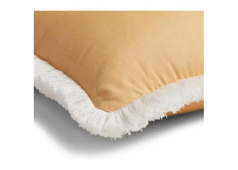 Kit Fringe Pillow - Mustard/White