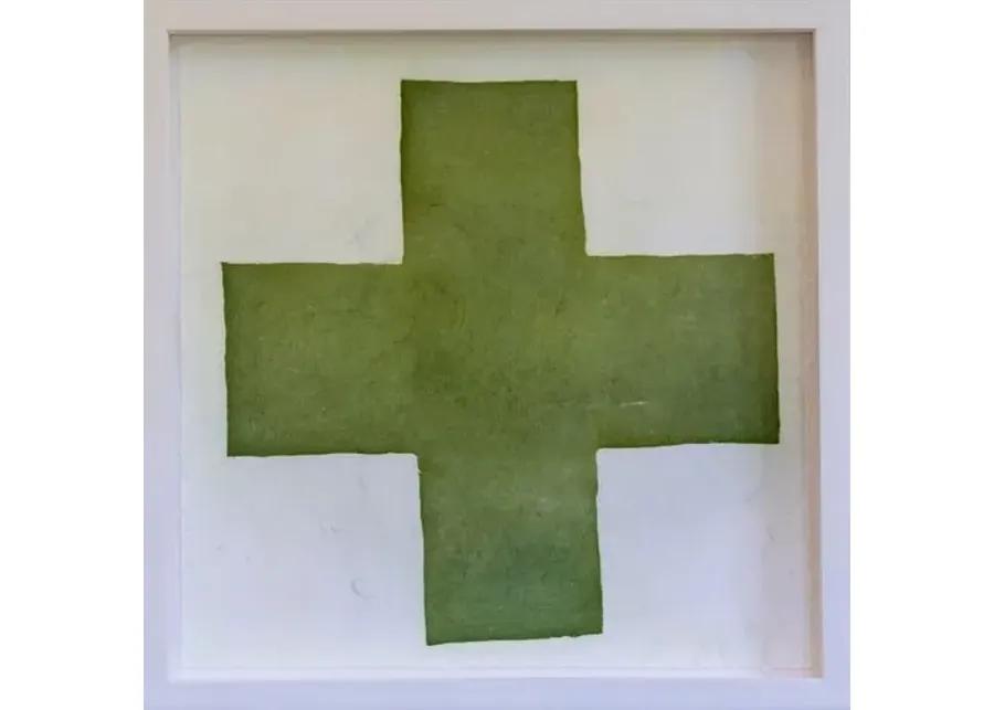 Dawn Wolfe - Olive Green Intagilo Cross - Dawn Wolfe Design - White