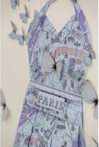 Dawn Wolfe - Paris Lavender Paper Folded Dress - Dawn Wolfe Design - Brown