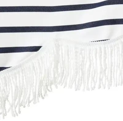 Cloud Fringe Patio Umbrella - Indigo Stripe - Blue