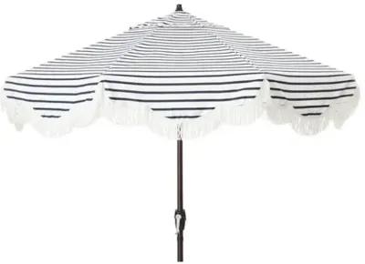 Cloud Fringe Patio Umbrella - Indigo Stripe - Blue