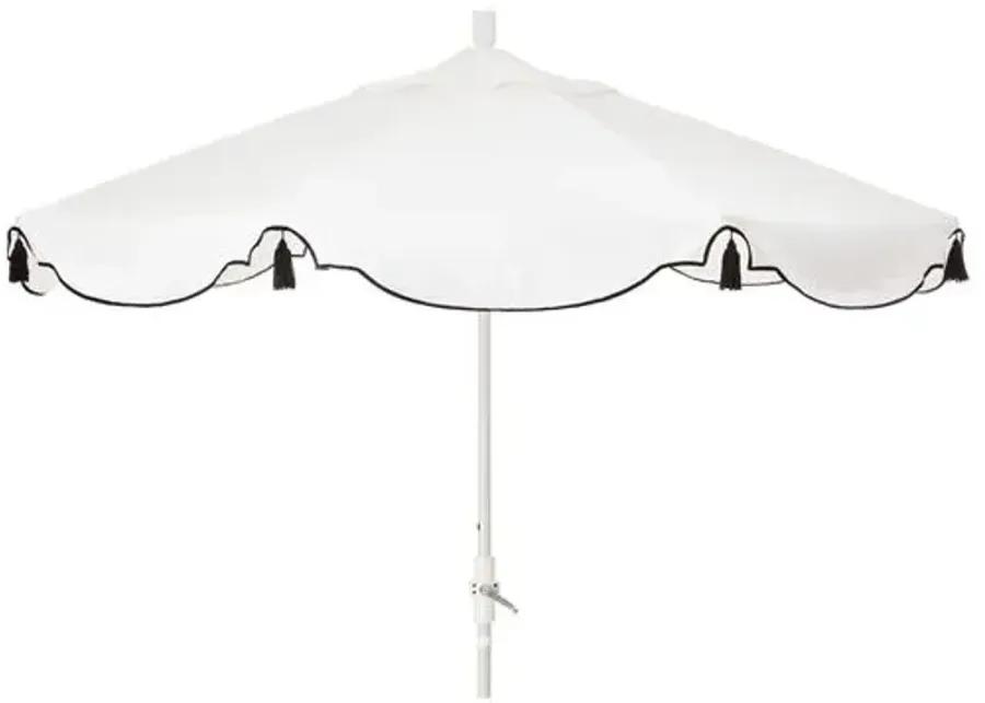 San Marco Patio Umbrella - White/Black Sunbrella