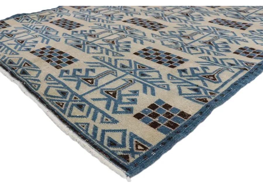 Zeki Muren Turkish Rug - 4'7x7'11 - Esmaili Rugs & Antiques - Blue - Blue