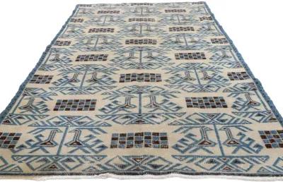 Zeki Muren Turkish Rug - 4'7x7'11 - Esmaili Rugs & Antiques - Blue - Blue