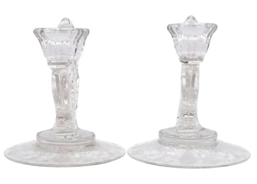 1940s Cambridge Glass Candelabra - Set of 2 - Interesting Things - Clear