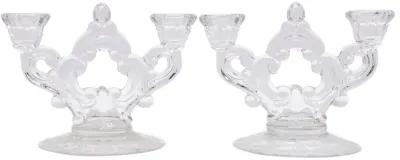 1940s Cambridge Glass Candelabra - Set of 2 - Interesting Things - Clear