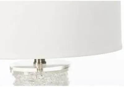 Sofia Textured Glass Table Lamp - Clear/White - Bradburn Home