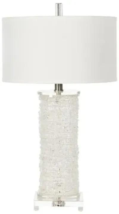 Sofia Textured Glass Table Lamp - Clear/White - Bradburn Home