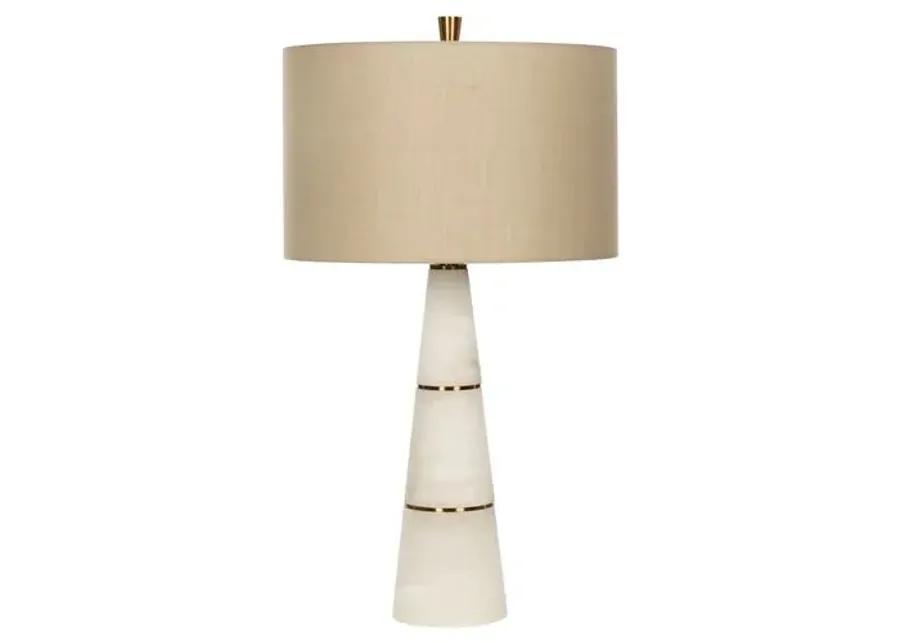 Volterra Table Lamp - White Alabaster - Bradburn Home