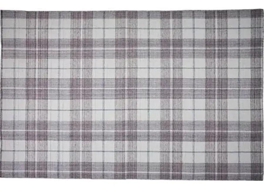 Bretton Plaid Outdoor Rug - Ivory/Gray - Gray