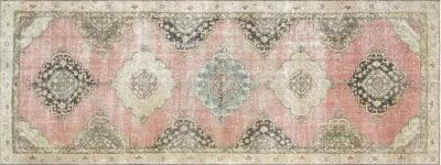 1960s Turkish Oushak Carpet - 4'5" x11'9" - Nalbandian - Pink