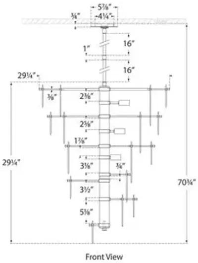 Visual Comfort - Loire Cascading Chandelier - Strie Glass - Clear