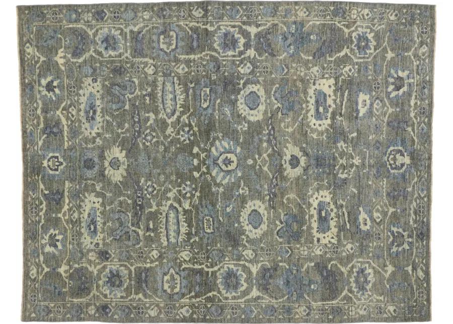 6'10" x 8'7" Gray Turkish Oushak Rug - Esmaili Rugs & Antiques - Gray