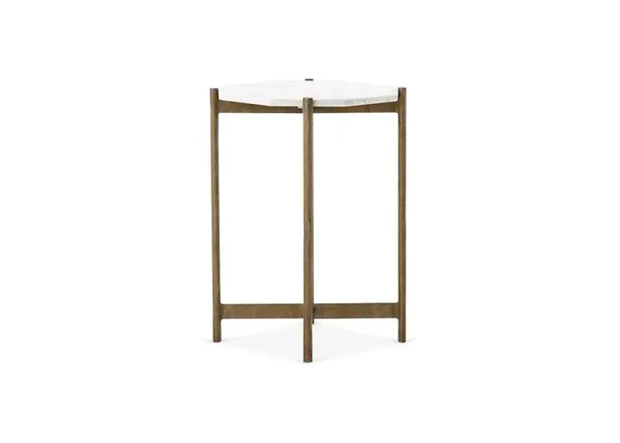 Adi Side Table - White Marble/Brass