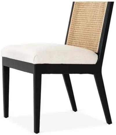 Aimee Cane Dining Side Chair - Ebony/Flax - Black