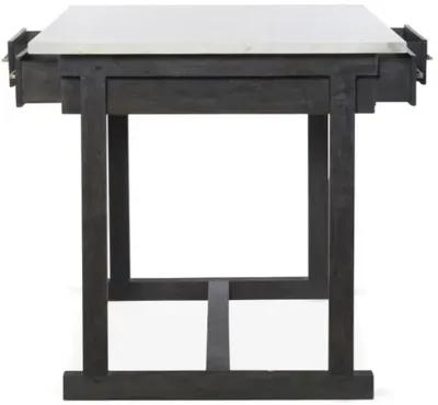 Kasey Counter Table - White Marble - Black