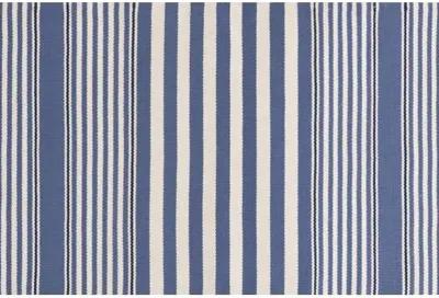 Rugby Stripe Indoor/Outdoor Rug - DASH & ALBERT - Blue - Blue