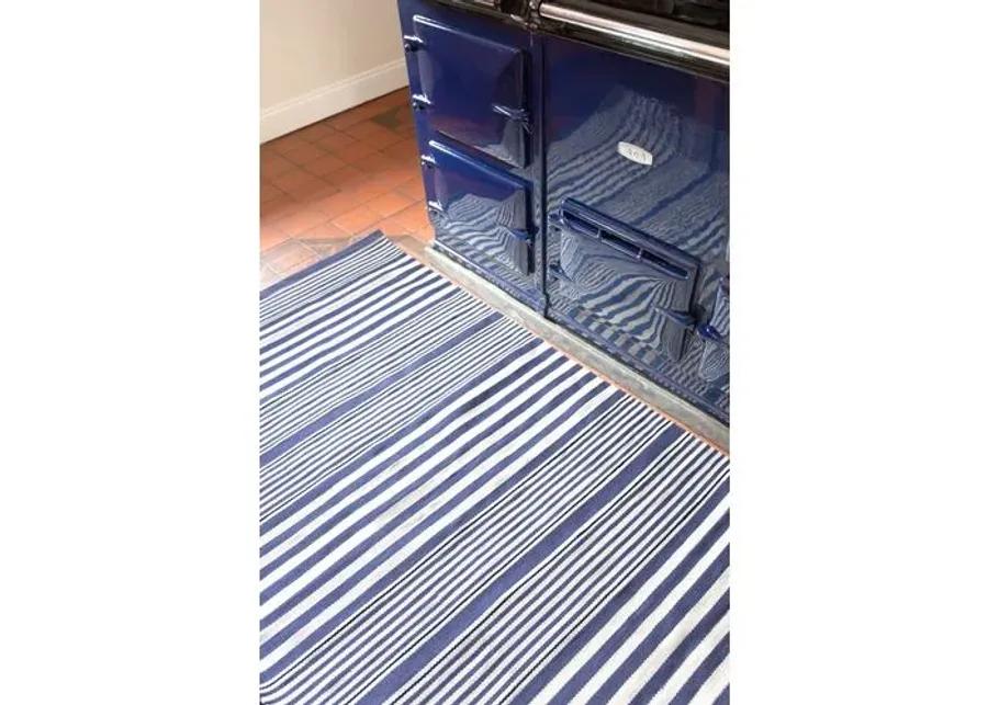 Rugby Stripe Indoor/Outdoor Rug - DASH & ALBERT - Blue - Blue