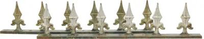 Cast Iron Fleur-de-Lis Fence Spikes - Pr - New England Mercantile - Gold