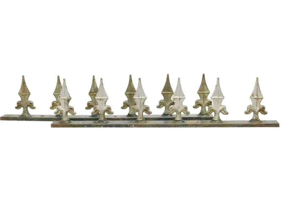 Cast Iron Fleur-de-Lis Fence Spikes - Pr - New England Mercantile - Gold