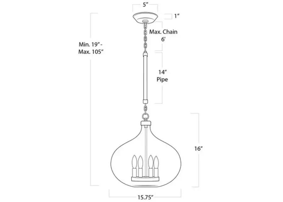 Dover Pendant - Natural Brass - Regina Andrew - Clear