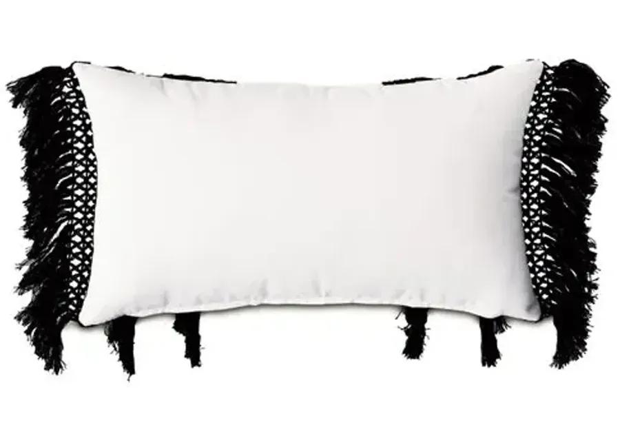 Callie Outdoor Lumbar Pillow - White/Black