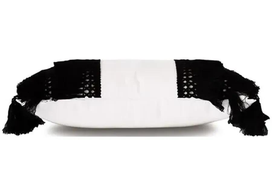 Callie Outdoor Lumbar Pillow - White/Black