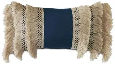 Callie Outdoor Lumbar Pillow - Indigo/Natural