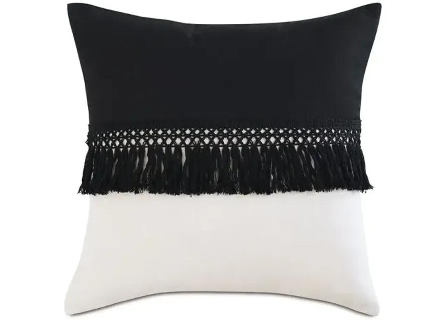 Mila 20x20 Outdoor Pillow - Black/Sand