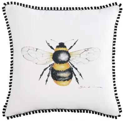 Quinn 18x18 Bee Outdoor Pillow - White/Black