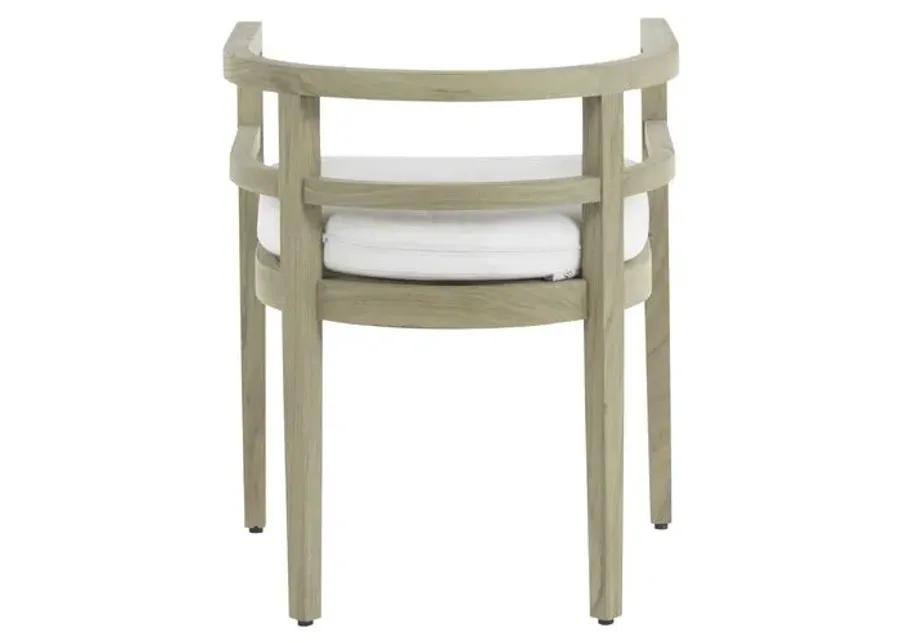 Santa Barbara Outdoor Barrel-Back Chair - Oyster Teak - Summer Classics - White