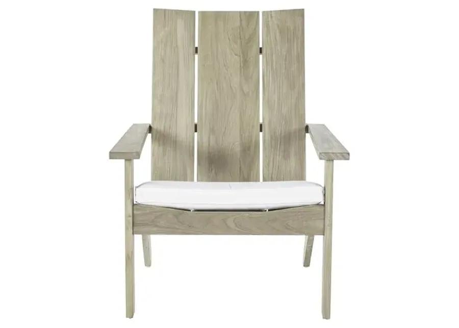 Ashland Outdoor Adirondack Chair - Oyster Teak - Summer Classics - White