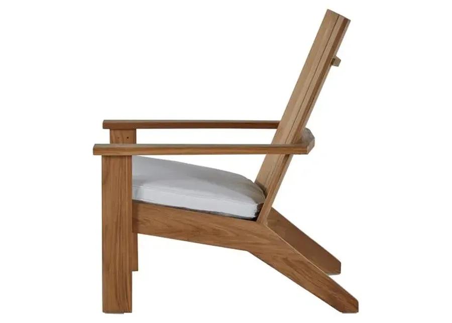 Ashland Outdoor Adirondack Chair - Natural Teak - Summer Classics - White