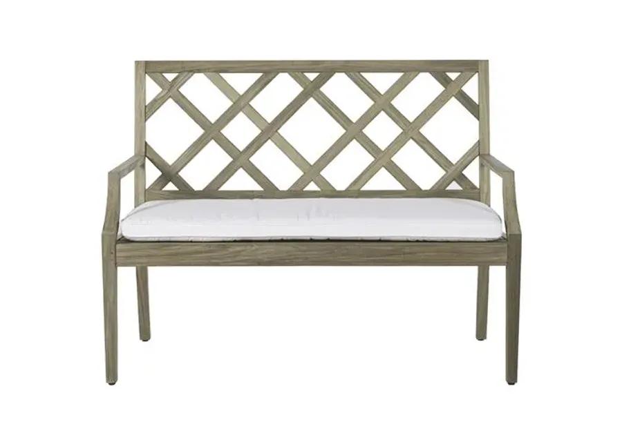 Haley Outdoor Bench - Oyster Teak - Summer Classics - White