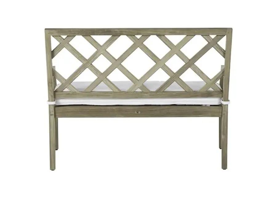 Haley Outdoor Bench - Oyster Teak - Summer Classics - White