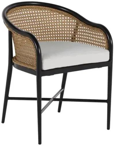 Havana Cane Outdoor Dining Armchair - Black/Natural - Summer Classics - White