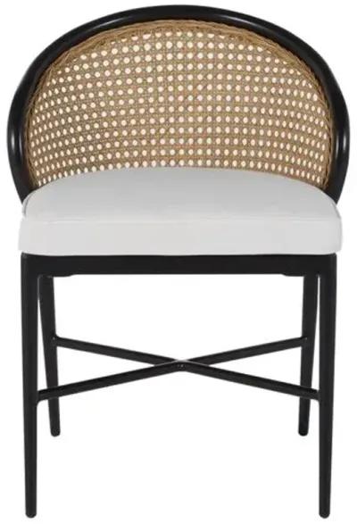 Havana Cane Outdoor Dining Side Chair - Black/Natural - Summer Classics - White