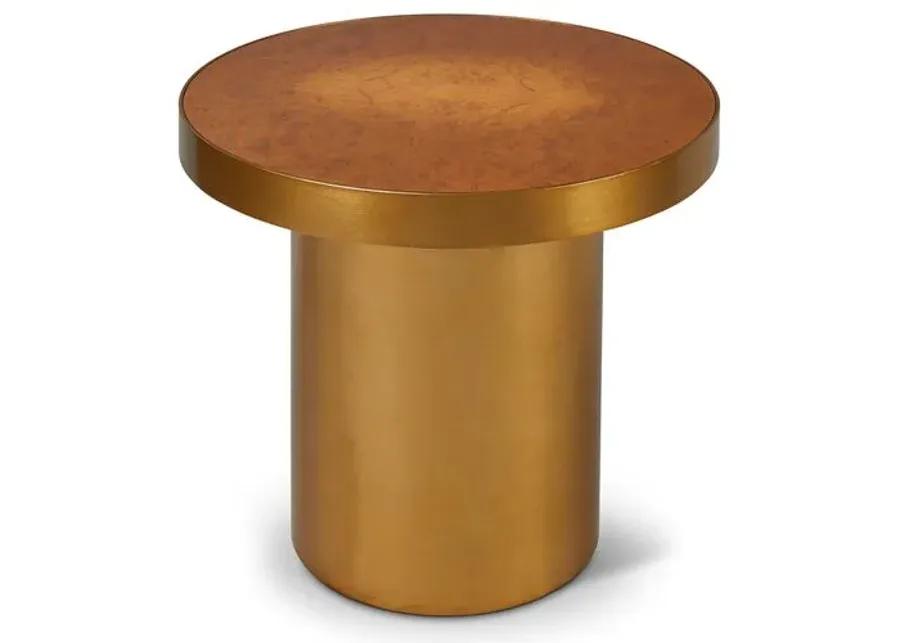 Lara Side Table - Brass - Brown