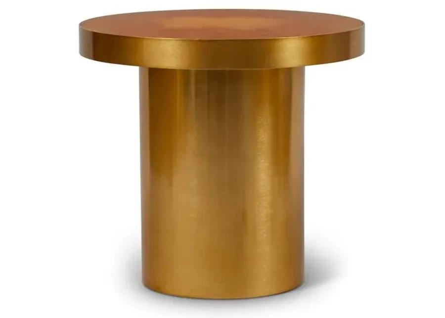 Lara Side Table - Brass - Brown