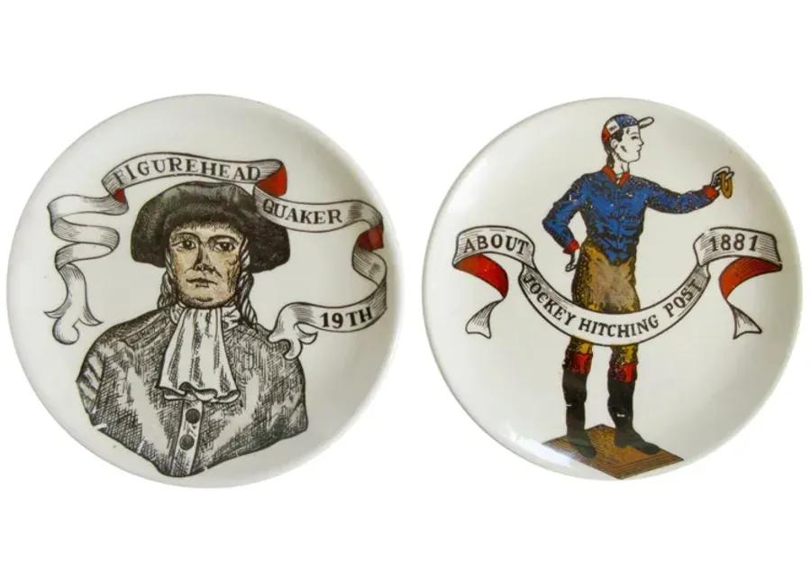 Mid-Century Fornasetti-Style Coasters - The Emporium Ltd. - White