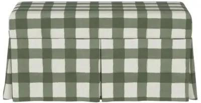 Hayworth Storage Bench - Gingham - Handcrafted in the USA - Green