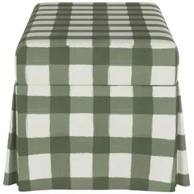 Hayworth Storage Bench - Gingham - Handcrafted in the USA - Green