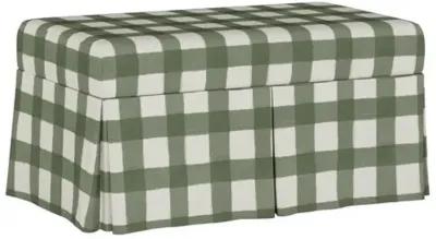 Hayworth Storage Bench - Gingham - Handcrafted in the USA - Green