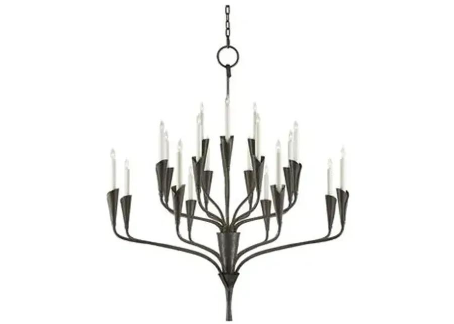 Visual Comfort - Aiden Chandelier - Aged Iron - Black