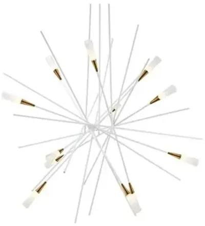 Visual Comfort - Stellar Chandelier - Matte White/Antique Brass