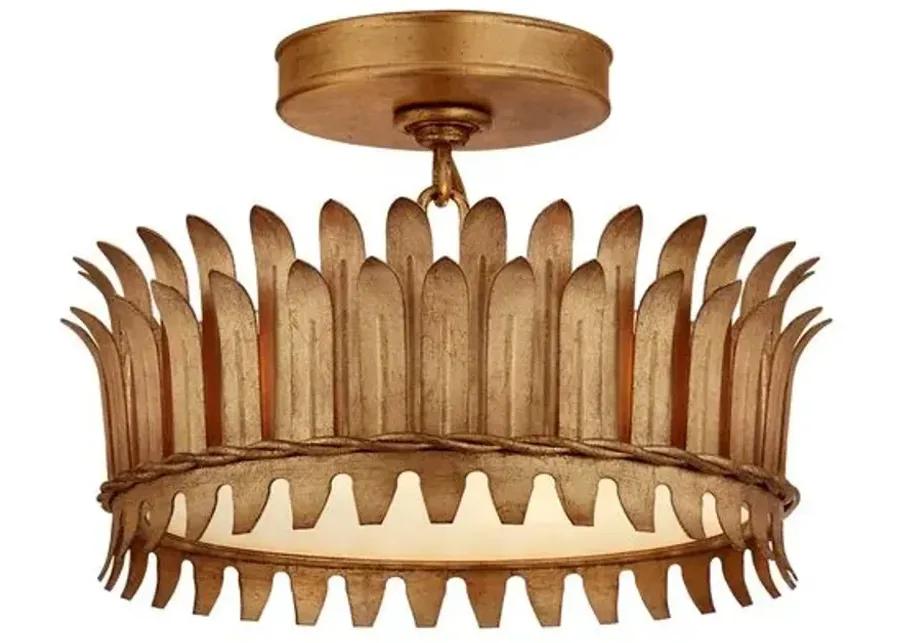 Visual Comfort - Leslie Semi-Flush Mount - Gilded Iron - Gold